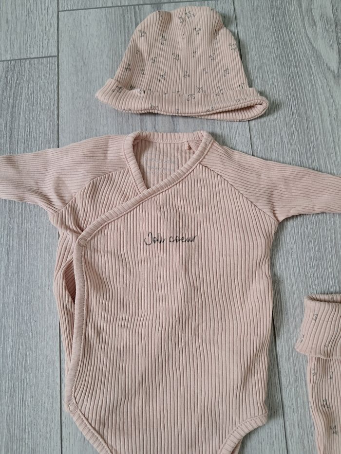 Ensemble 3 pièces - rose - 3 mois / 60 cm - photo numéro 2