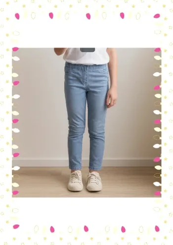 Pantalon slim bleu claire enfant fille 10 ans Cyrillus