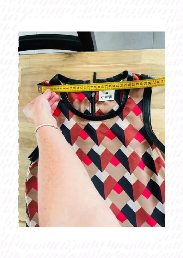 Robe fluide chipie taille 34 à motif géométrique - photo numéro 14