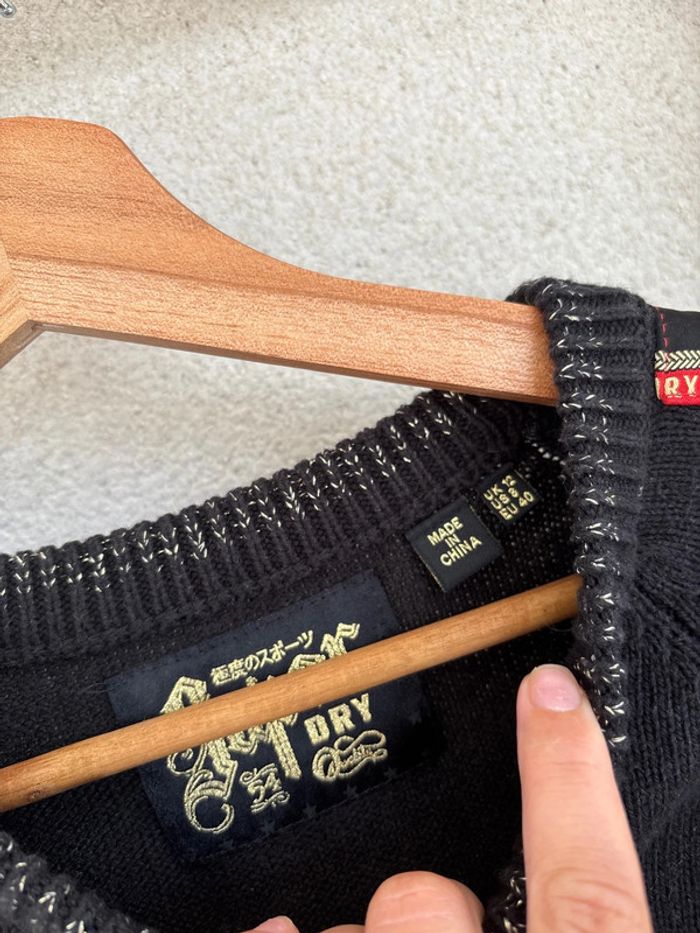 Pull noir superdry taille 40 - photo numéro 6