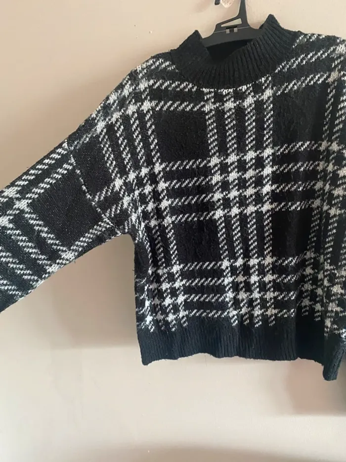 Pull hiver à carreaux - photo numéro 2