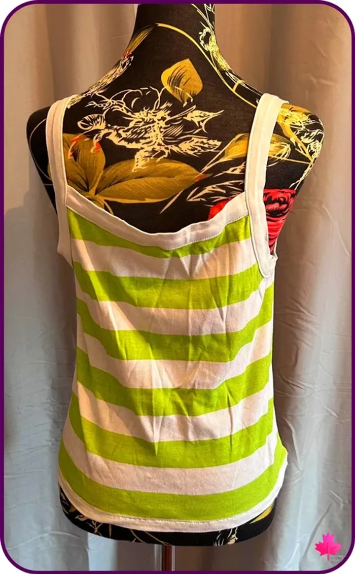 🌷débardeur blanc et vert 🌷 - photo numéro 3