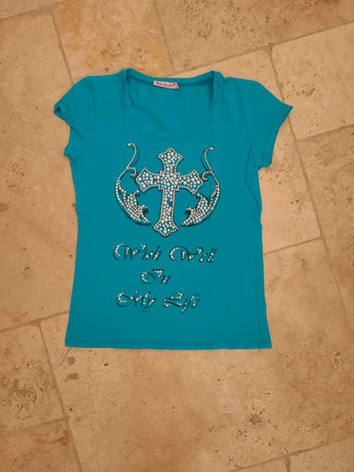 T-shirt bleu  TL - photo numéro 2