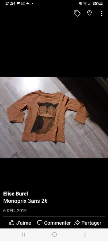 Tee shirt Monoprix camel 3 ans tbe