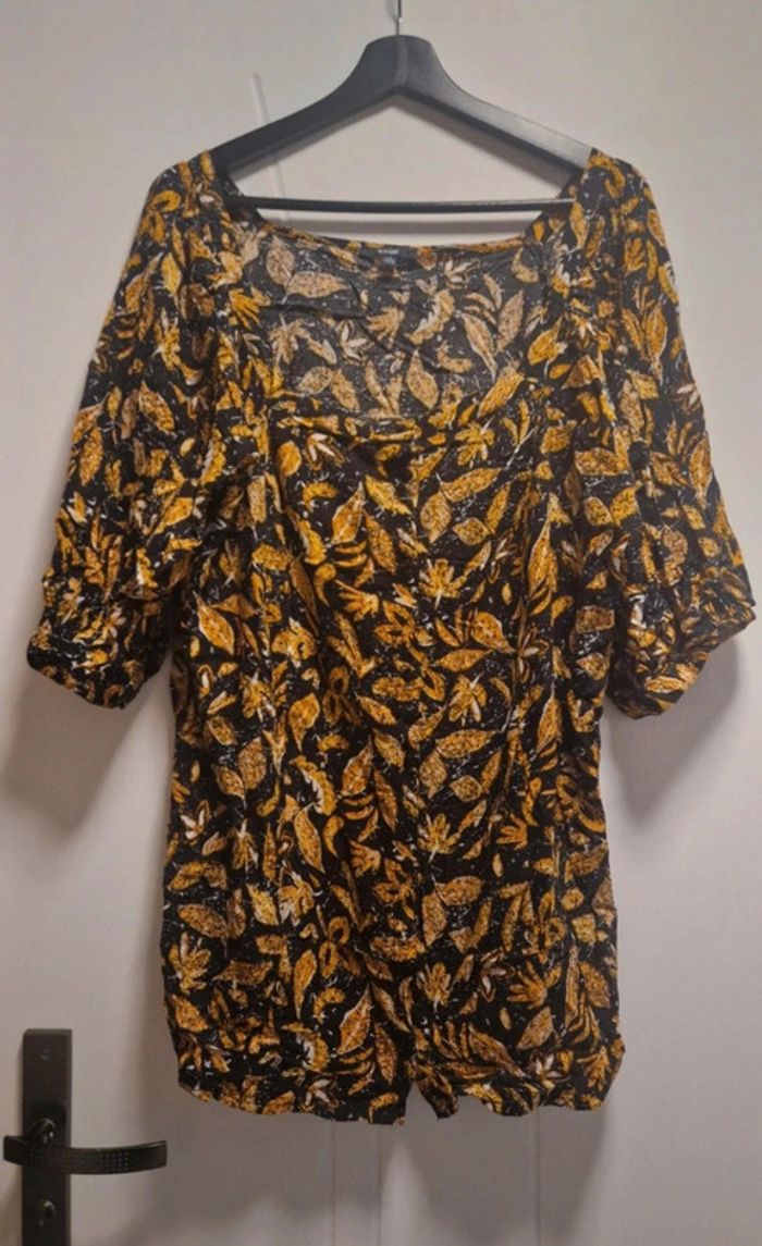 Blouse noire et jaune
