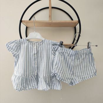 18 24 mois 2 ans ensemble été h&m blouse et short ( étiquette coupée)