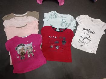 Lot de 7 tee shirt manches courtes fille 3ans