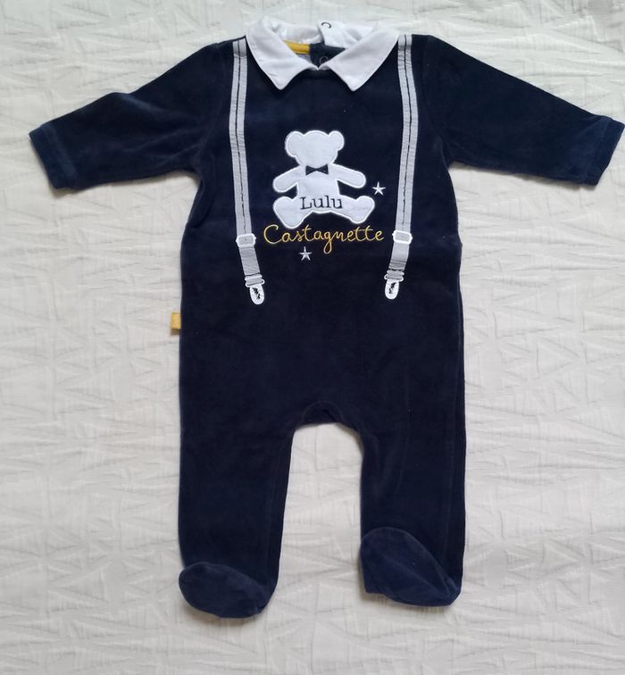 Lulu castagnette pyjama velours 6 mois