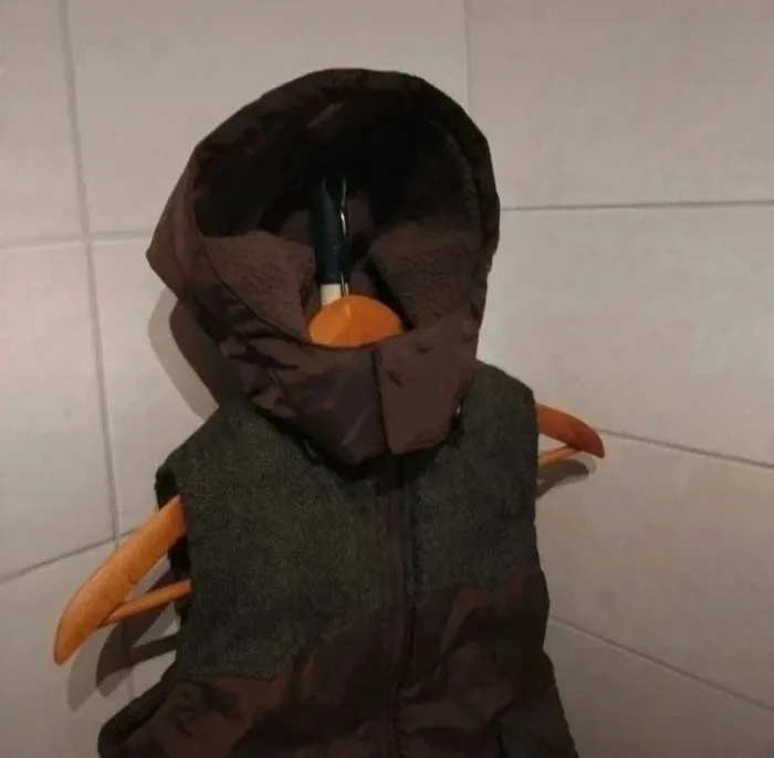 🎉 Veste sans manche avec capuche mi saison 10 ans marron grise sergent major 🎉 - photo numéro 3