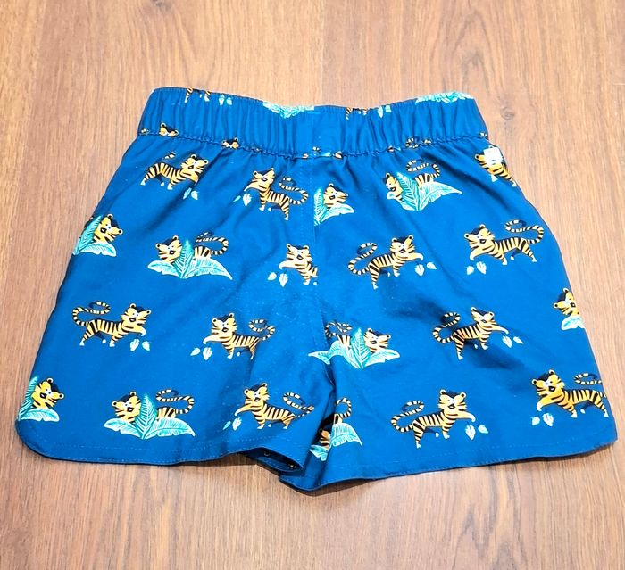 Short de bain bébé enfant Nabaiji Decathlon bleu foncé imprimé tigres 🐅