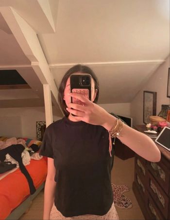 Tee-shirt noir à col bateau Agnès B