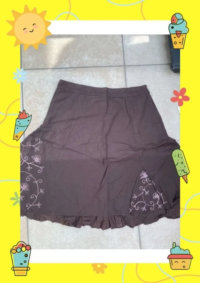 Jupe trapèze marron L 40 - photo numéro 4
