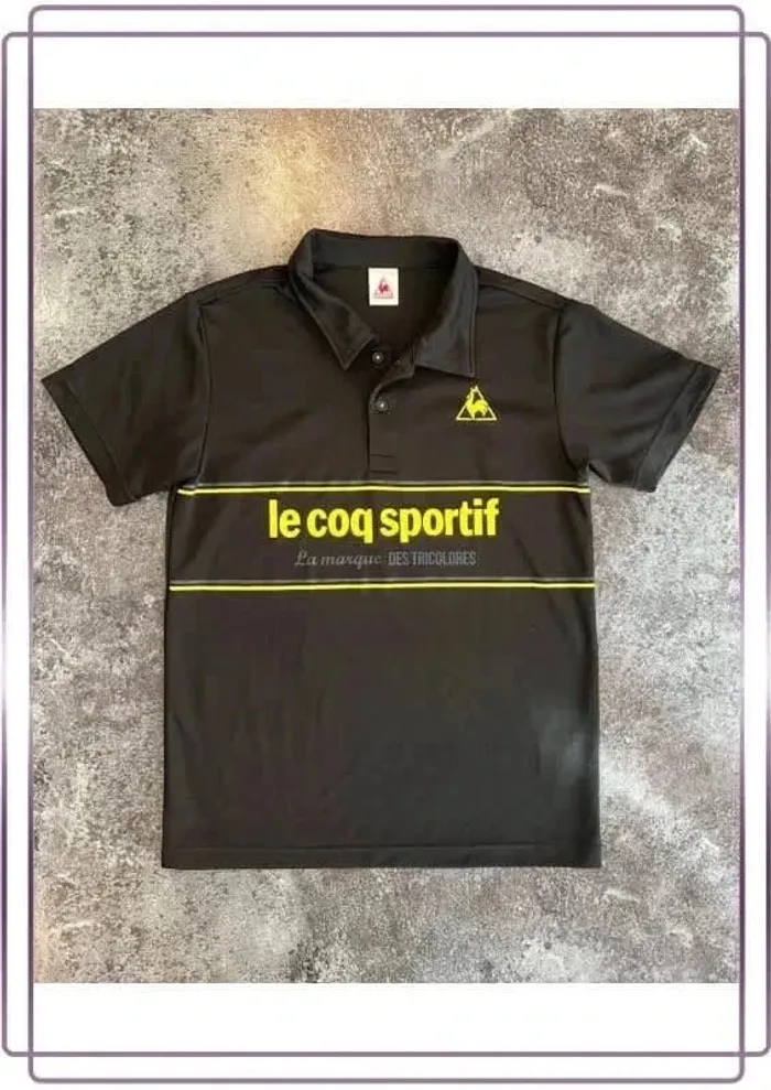 Polo noir homme Le Coq Sportif S Men black polo shirt Polo nera uomo Schwarzes Poloshirt Herren