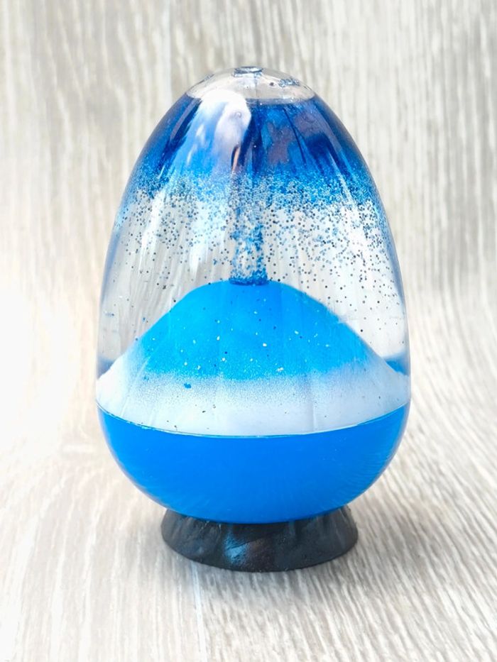 Sablier volcan bleu