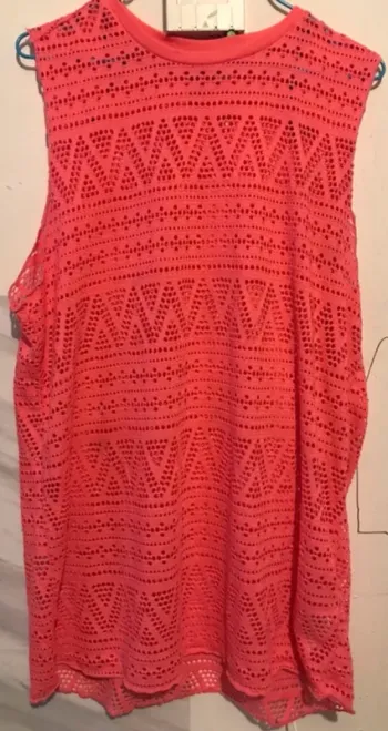 Haut débardeur femme h&m rose fushia transparent taille M