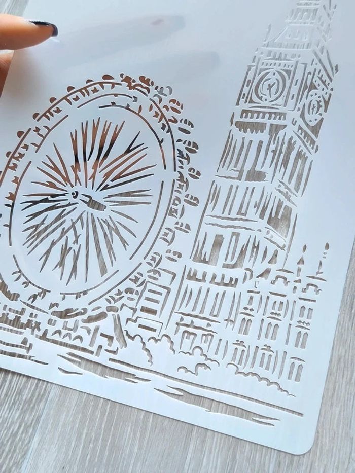 Grand Pochoir A4 Big Ben, la tour horloge du palais de Westminster - photo numéro 3