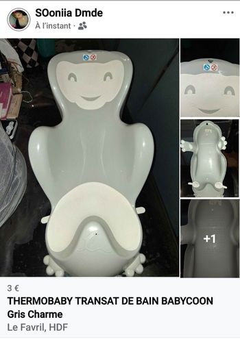 A Vendre Transat de Bain gris clair 