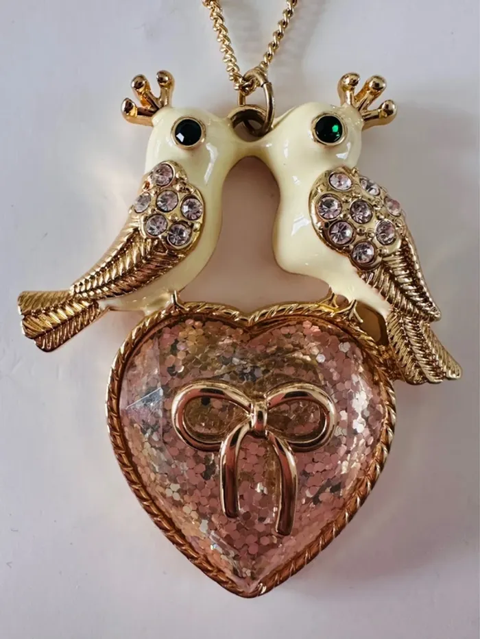 Vintage Collier Betsey Johnson – Love You Love Birds - photo numéro 4