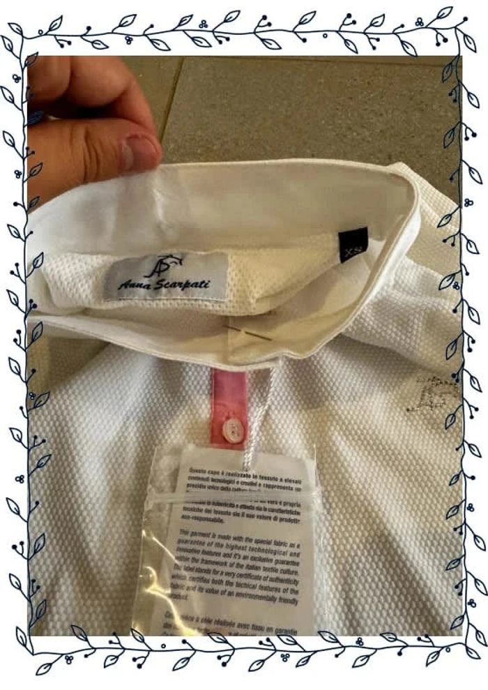 Polo blanc et rose Anna Scarpati, taille XS, neuf valeur 120e pour femme - photo numéro 2