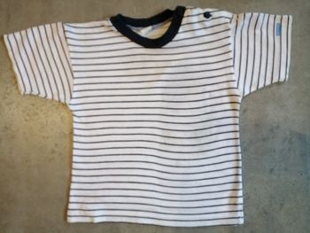 T shirt blanc rayé marine 2 ans Décathlon