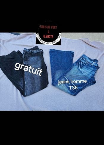 Jeans bleu T38 +gratuit (homme garçon)