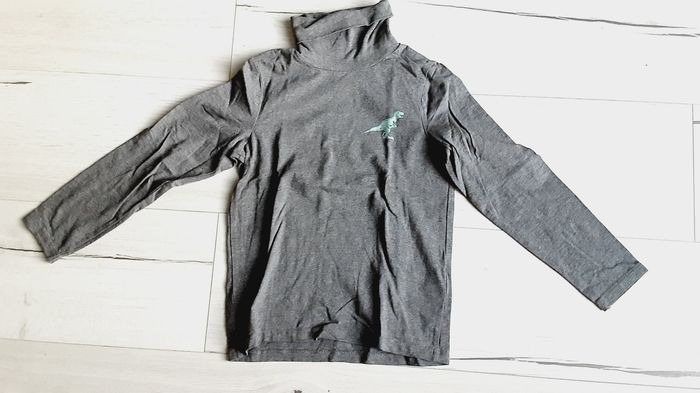 Vêtement garçon tee-shirt manches longues sous-pull gris motif dinosaure T rex Orchestra 6 ans Neuf - photo numéro 3
