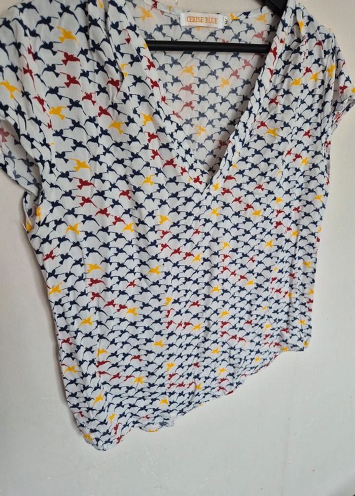 Blouse cerise bleue taille M/L - photo numéro 6