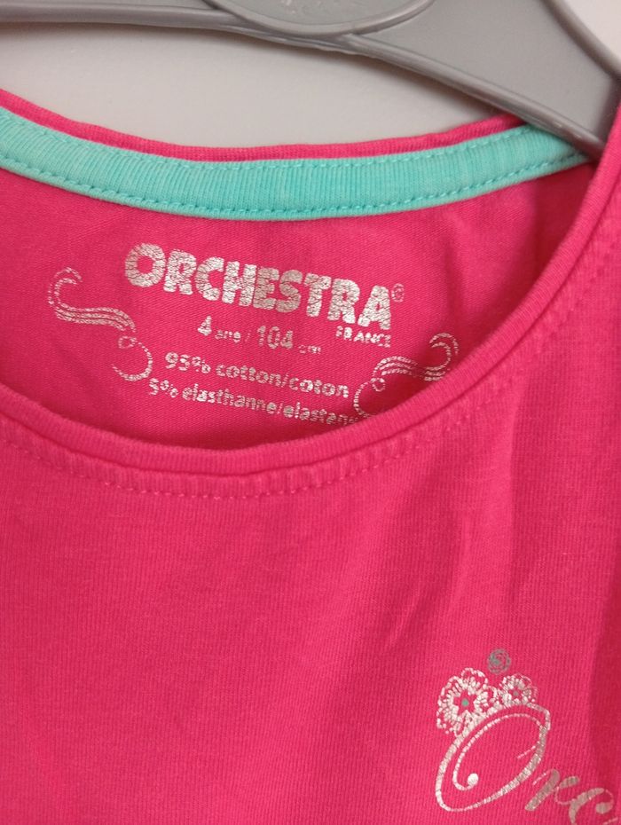 T-shirt rose foncé rouge 4ans Orch - photo numéro 1