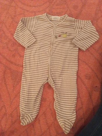 Pyjama mixte coton terre beige ouverture avant pratique 0 3 mois