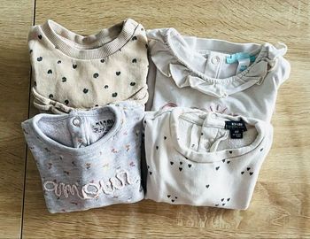 Lot de 4 sweat « Obaïbi et kiabi » taille 6 mois