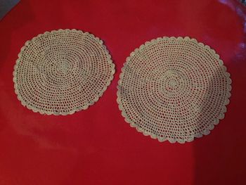 Vintage Lot de 2 petits napperons écrus