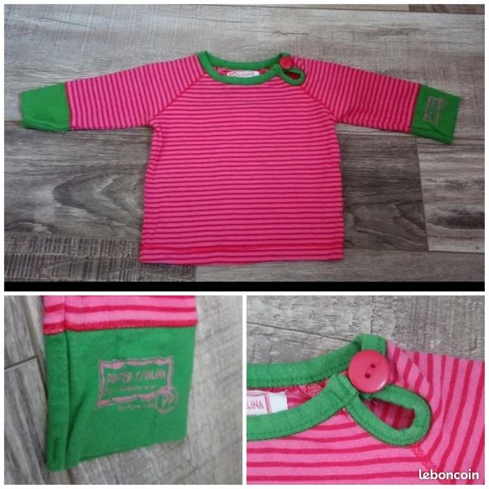 Lot t shirt manches longues filles 3/6 mois - photo numéro 4