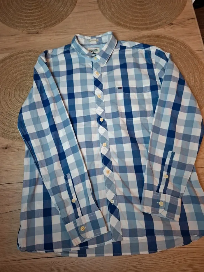 Chemise Tommy Hilfiger Denim à carreaux bleus/blancs XL (9) - photo numéro 6