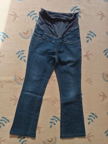 Pantalon jean bleu femme enceinte grossesse cocoon la redoute 36/38