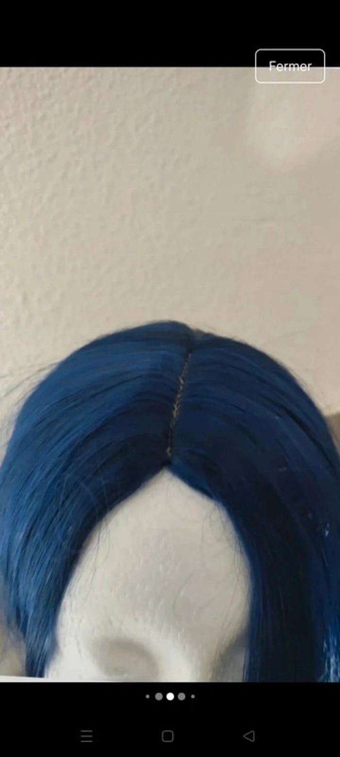 🎀 Promo 🎀 Perruque Naturelle Bleu Émeraude 1MÈTRE 🎀 - photo numéro 3
