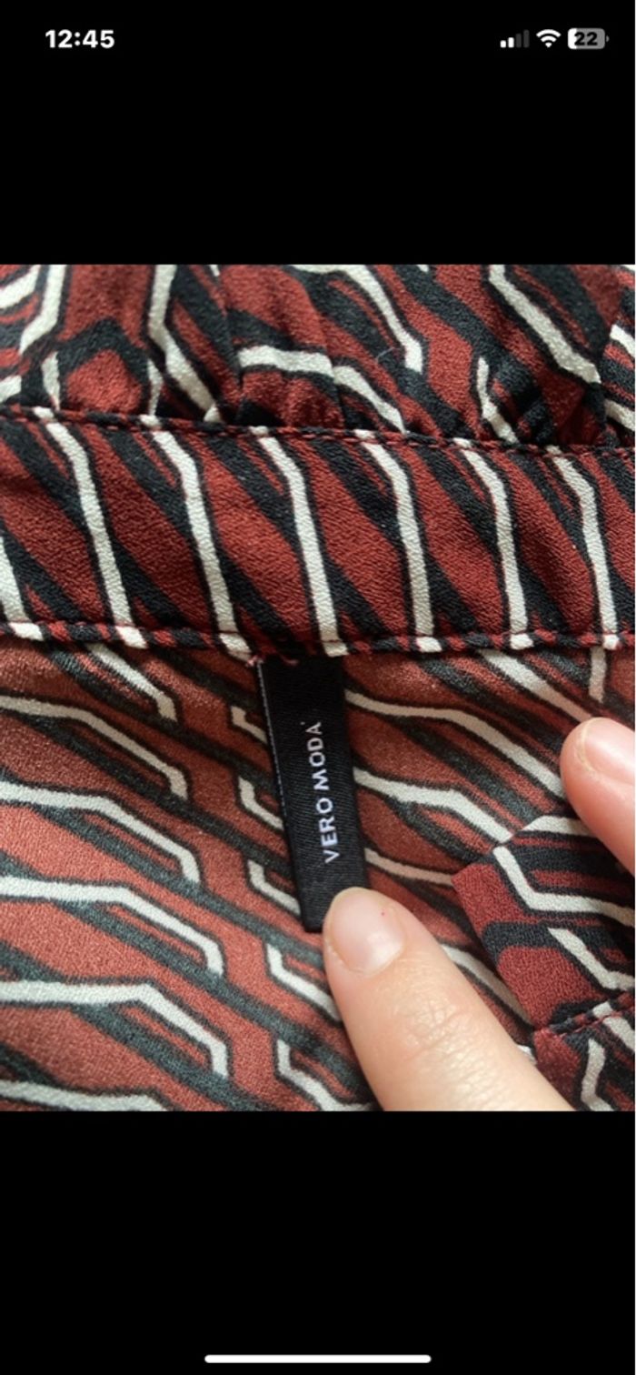 Robe longue bordeaux vero moda taille m - photo numéro 4