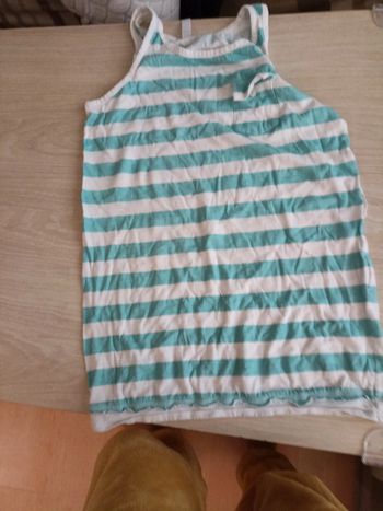 T-shirt bretelles rayure bleu clair