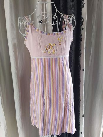 mise de nuit en coton rayé