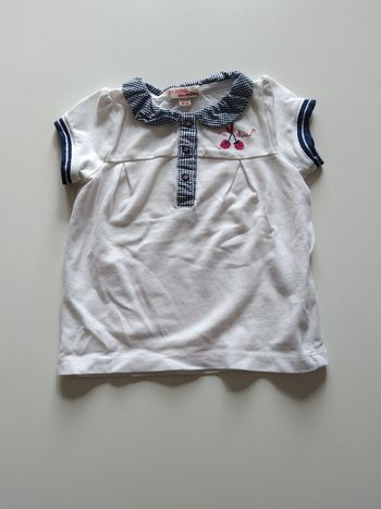 tee shirt polo blanc dpam fille 6 mois
