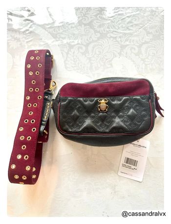 Sac à bandoulière noir bordeaux en cuir - Claris Virot