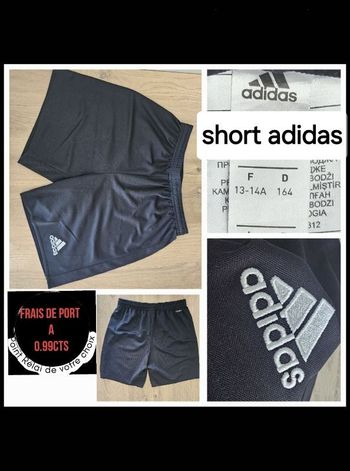 Short adidas garçon 13/14 ans noir ( sport , foot)