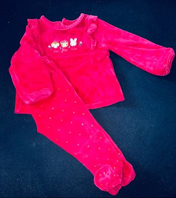 Pyjama deux pièce en velour avec pied antidérapant - Sergent major 80CM