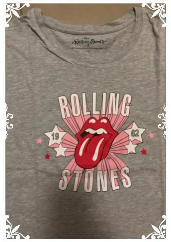 👅 T-shirt The Rolling Stones gris chiné - Taille M - photo numéro 3