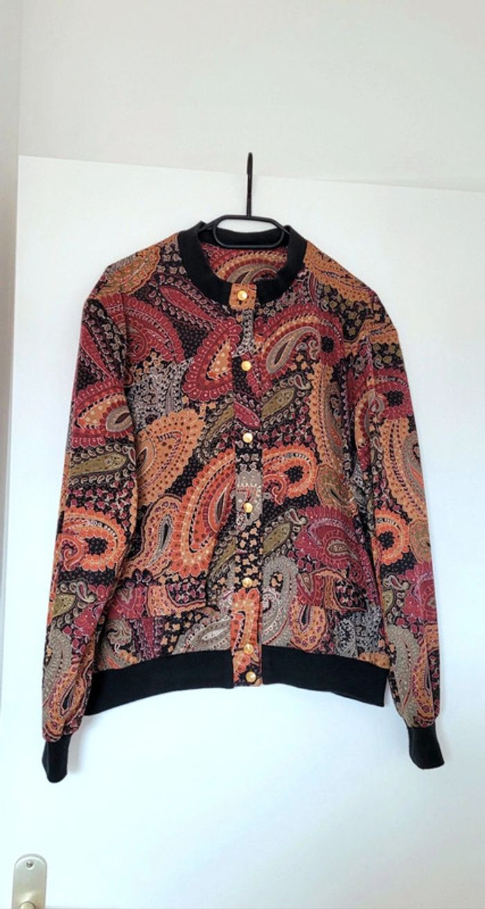 Magnifique Veste-Chemise laine Bomber fin-Vintage Oversize - photo numéro 5