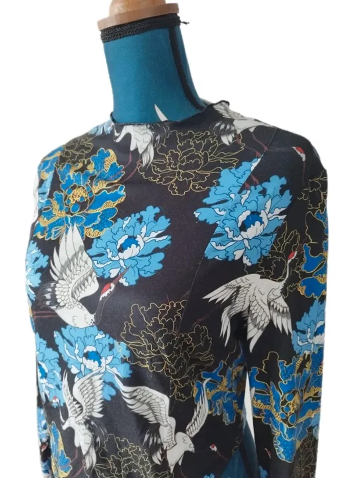 Blouse crop top hérons - Drop Asie - photo numéro 3