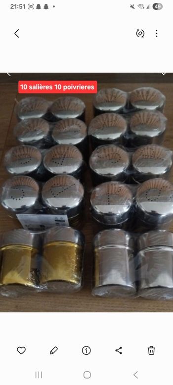 Salière et poivrieres 