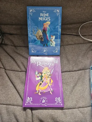 2 livres bd disney reine des neiges et raiponce