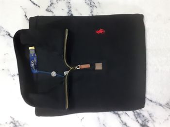 Pull half zip Ralph Lauren - Taille XL - Couleur noir logo brodé rouge - Neuf