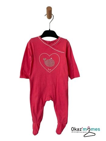 Pyjama rose, motif baleine - Obaïbi 6 mois