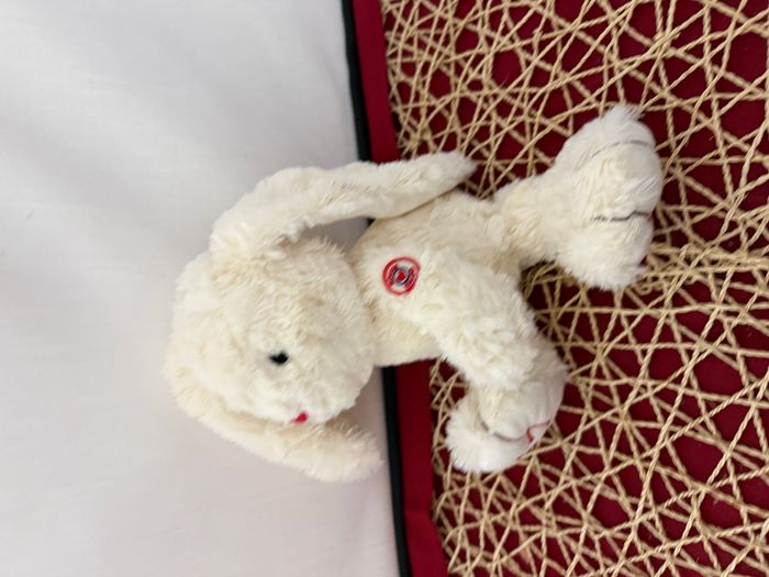 Doudou lapin blanc ROUGE KALOO - photo numéro 2